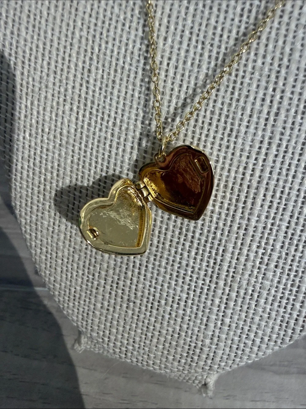 COACH Gold Tone Double Heart Locket Necklace